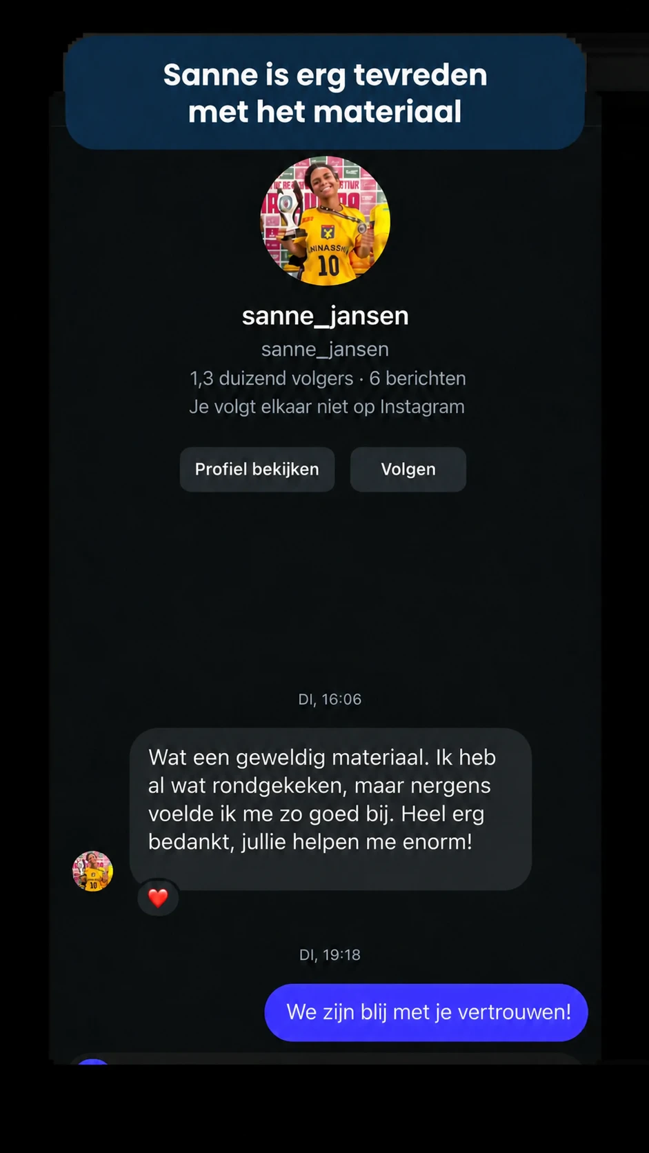 Ervaring van Sanne met het materiaal