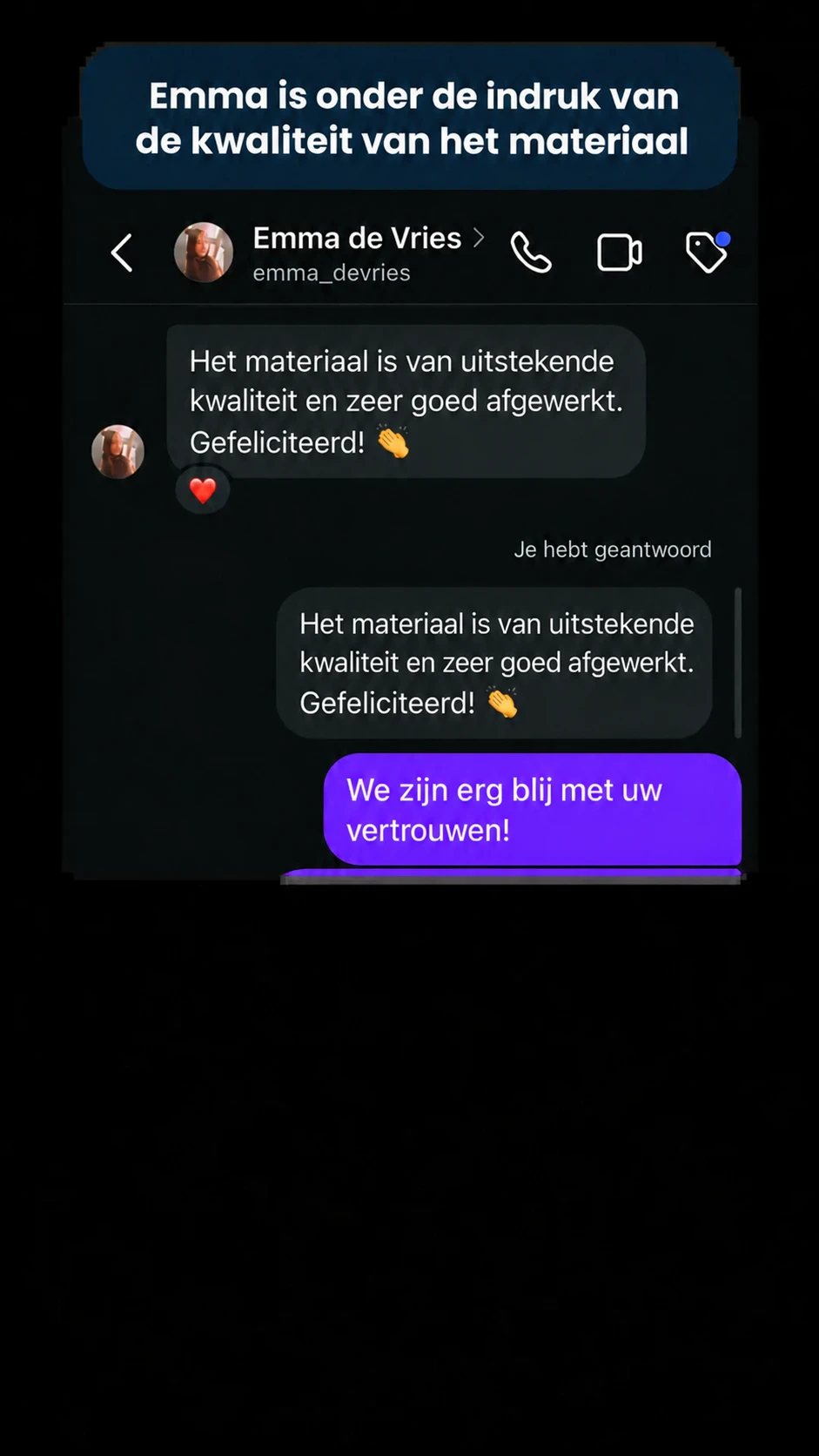 Ervaring van Emma met het materiaal